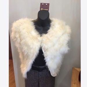 Gorgeous VINTAGE Genuine-Marabou Feather Shrug